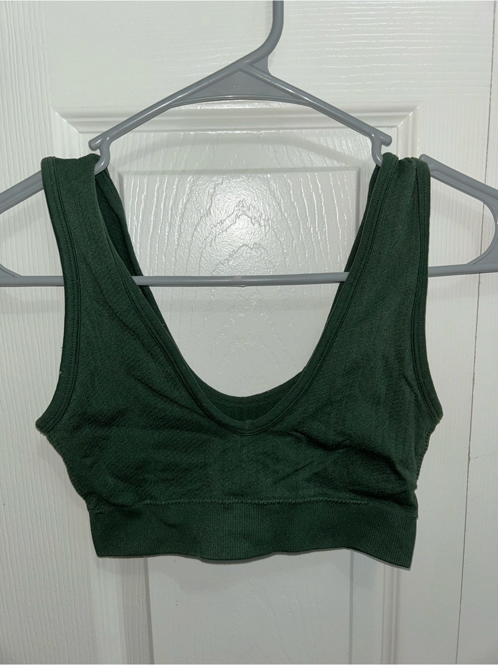 aerie Sage Green Ribbed Crop Tank